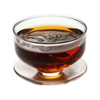 AI generated Black tea held in a glass isolated on transparent background png