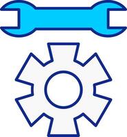 técnico apoyo azul lleno icono vector