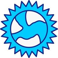 Sun Blue Filled Icon vector