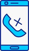 Missed Call Blue Filled Icon vector