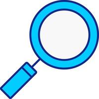 Magnifying Glass Blue Filled Icon vector