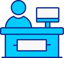 Cashier Blue Filled Icon vector