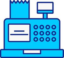 Cash Register Blue Filled Icon vector