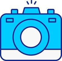 Photo Camera Blue Filled Icon vector