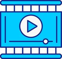 Video Player Blue Filled Icon vector