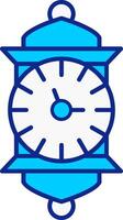 reloj azul lleno icono vector