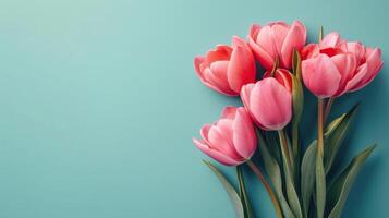 AI generated minimalist vivid mother's day advertisment background with copy space photo