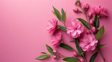 AI generated minimalist vivid mother's day advertisment background with copy space photo