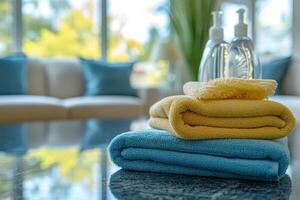AI generated Home cleaning services showcase pristine spaces with meticulous attention to every detail photo