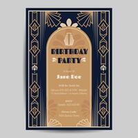 Art Deco Birthday Flyer Invitation vector