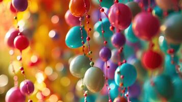 AI generated Create a festive mood with a captivating photo of Easter eggs cascading down