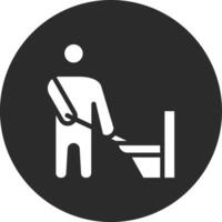 hombre limpieza baño vector icono