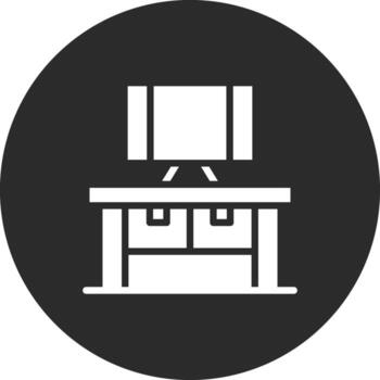 icono de vector de mesa de computadora
