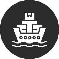 icono de vector de barco de envío en todo el mundo