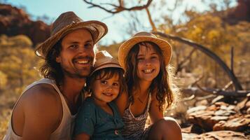 ai generado familia sonriente para familia sonrisas foto