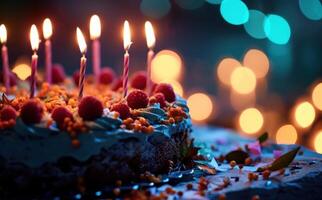 AI generated birthday cake templates and backgrounds photo