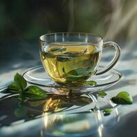 AI generated green tea for the day photo