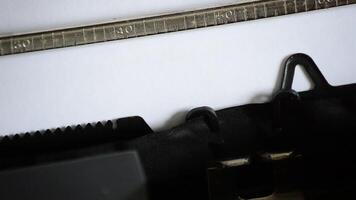 Typing the word INFO with an old manual typewriter video