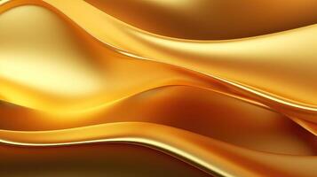AI generated Golden abstract wavy liquid background photo