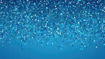 AI generated Abstract falling confetti blue background. photo