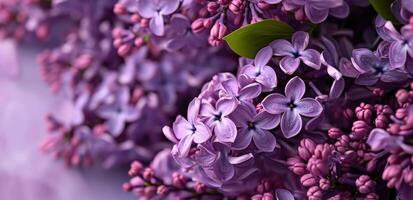 AI generated floral purple lilac background photo