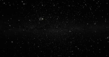 Travel through a field of asteroids or meteorites in the universe video