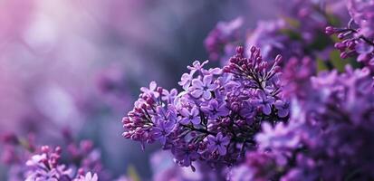 AI generated floral purple lilac background photo