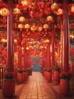 chino nuevo año celebraciones con linternas foto
