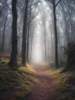 AI generated Mysterious Spooky Forest Path photo