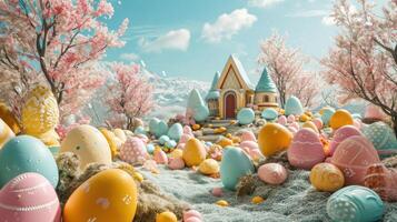 AI generated Whimsical Easter Wonderland photo