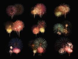 Set of variety colorful firework in annual festival photo