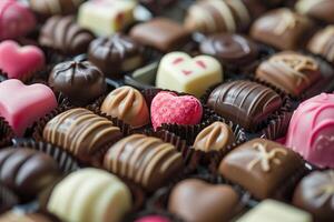 AI generated Valentines day chocolates photo