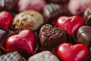 AI generated Valentines day chocolates photo