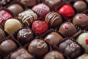 AI generated Valentines day chocolates photo