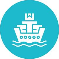 icono de vector de barco de envío en todo el mundo