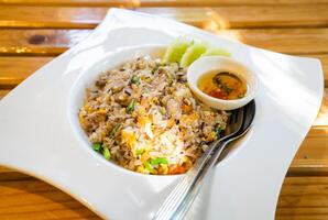 Fried rice crab tasty colorful appetizing photo