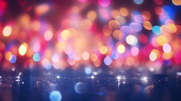 AI generated Party Lights Bokeh Background photo