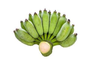 Banana unripe one bunch on background photo