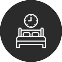 icono de vector de tiempo de cama