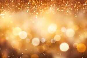 AI generated Festive backdrop with blurred bokeh effects for Christmas and New Year photo