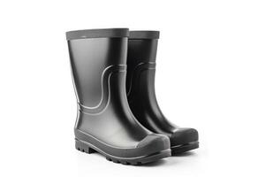 AI generated Black kids rubber boots isolated on white photo