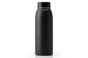 AI generated Black thermos bottle isolated on white background photo