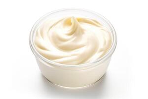 AI generated Yummy mayonnaise isolated on white background photo
