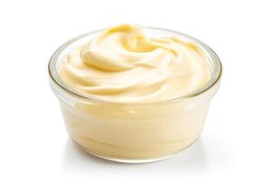 AI generated Yummy mayonnaise isolated on white background photo