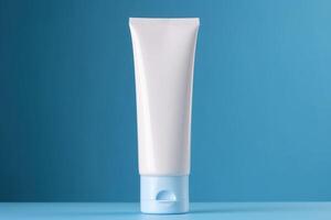 AI generated Photo of a white plastic cosmetic package tube for cosmetics cream gel