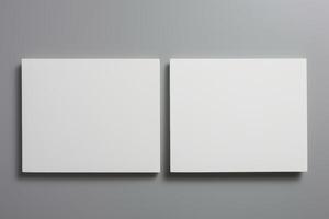 AI generated Blank business cards on light gray background. Mockup for design photo