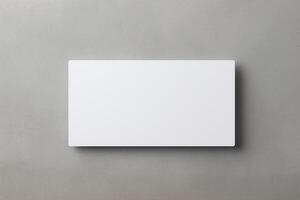 AI generated Blank business cards on light gray background. Mockup for design photo
