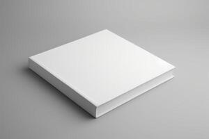 AI generated White book cover for your designs mockup photo