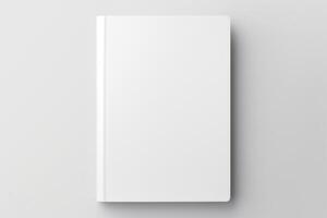 AI generated White book cover for your designs mockup photo