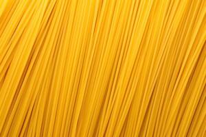 AI generated Raw spaghetti pasta as background, top view photo